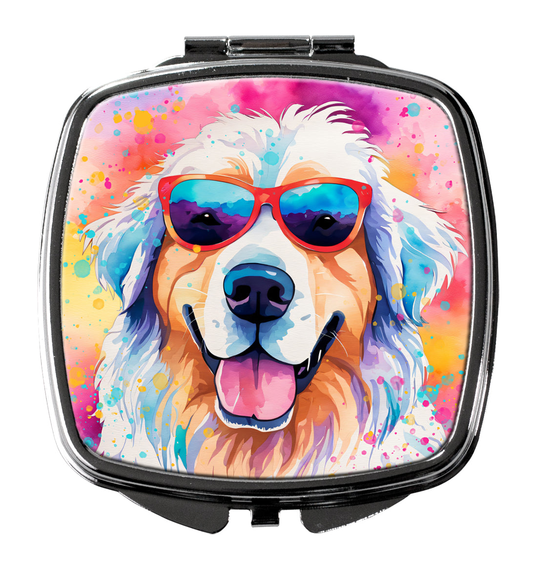 DAC2516SCM 3 x 2.75 in. Great Pyrenees Hippie Dawg Compact Mirror