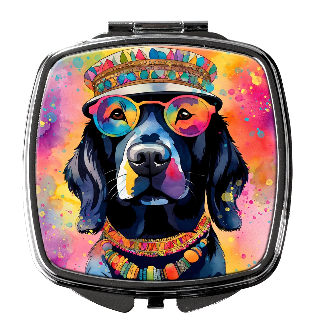 DAC2520SCM 3 x 2.75 in. Black Labrador Hippie Dawg Compact Mirror