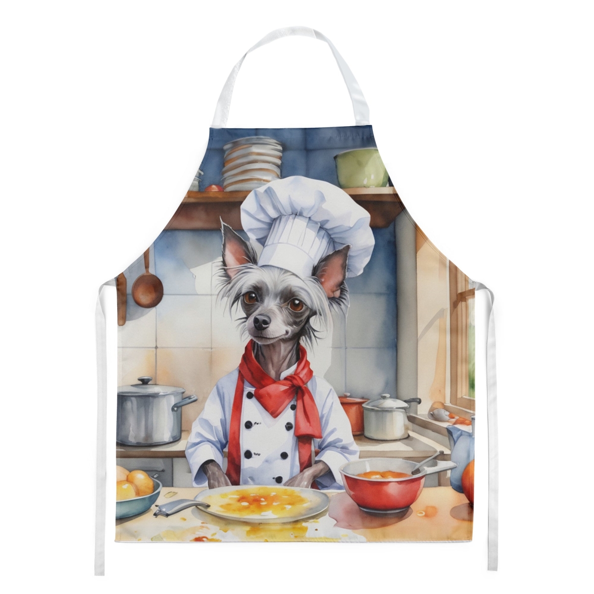 Picture of Carolines Treasures DAC6231APRON 30 x 27 in. Chinese Crested The Chef Apron