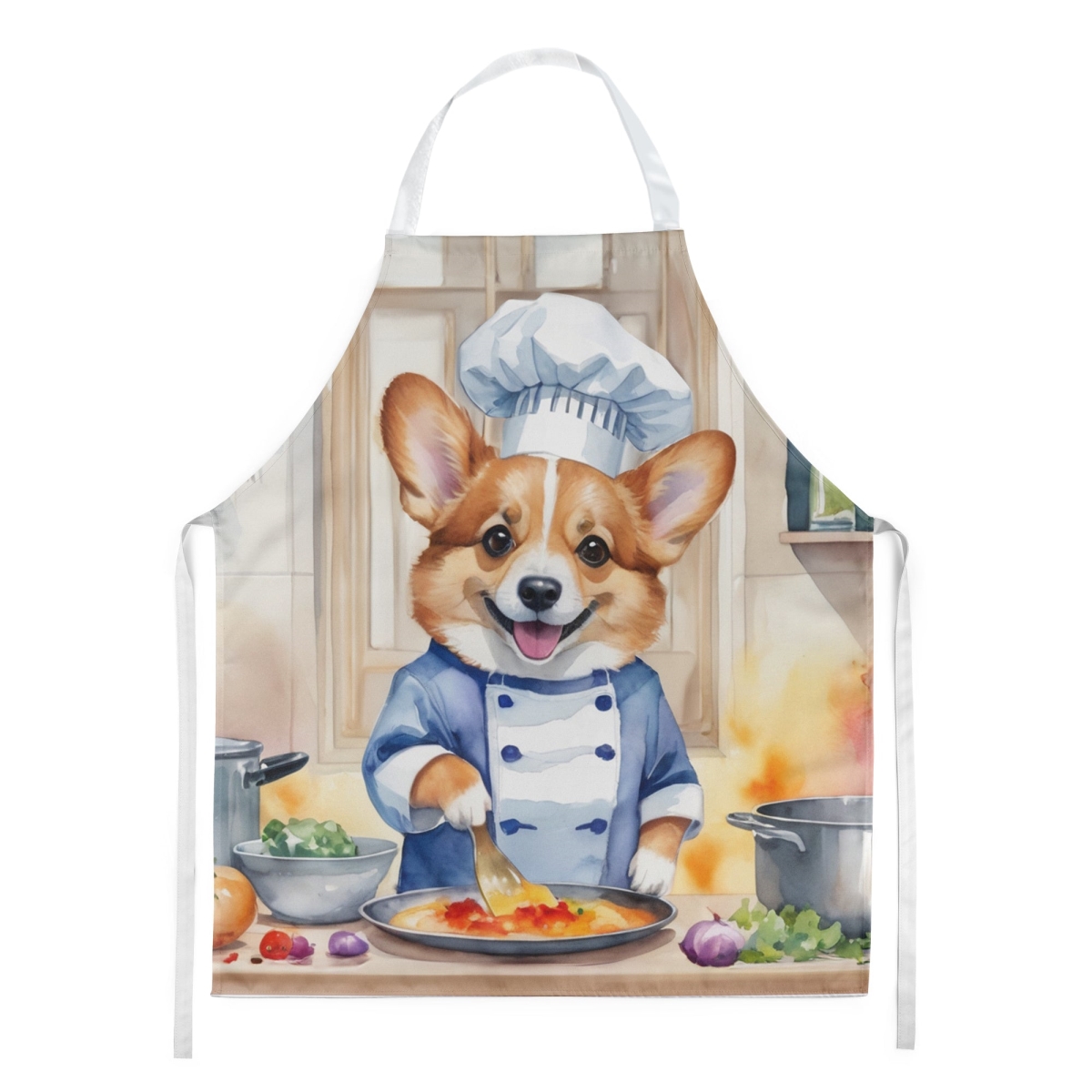 Picture of Carolines Treasures DAC6235APRON 30 x 27 in. Corgi The Chef Apron