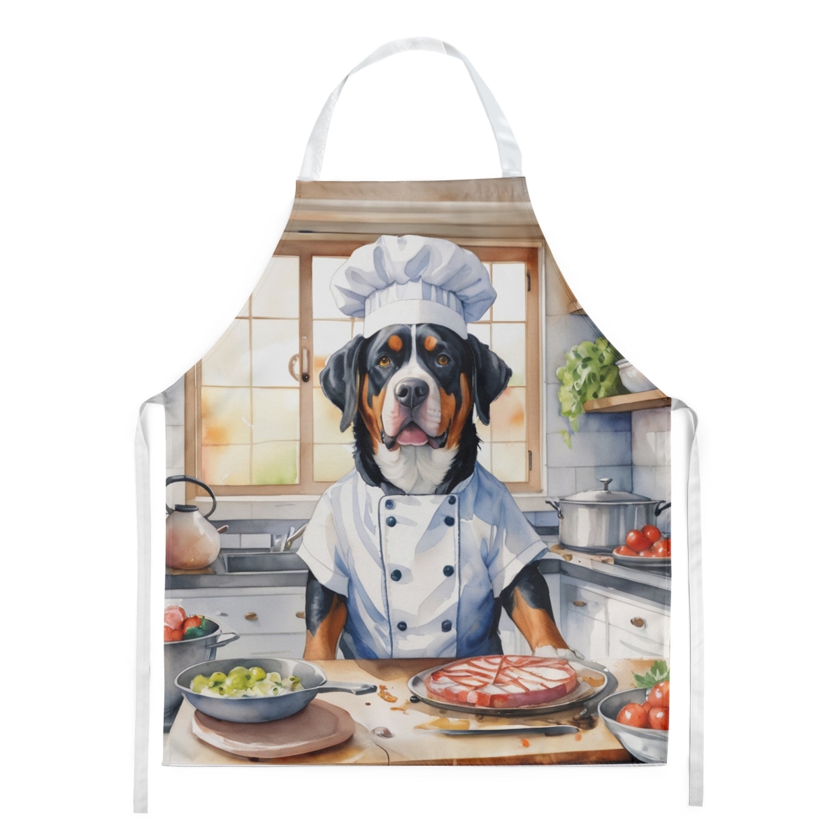 Picture of Carolines Treasures DAC6262APRON 30 x 27 in. Greater Swiss Mountain Dog The Chef Apron