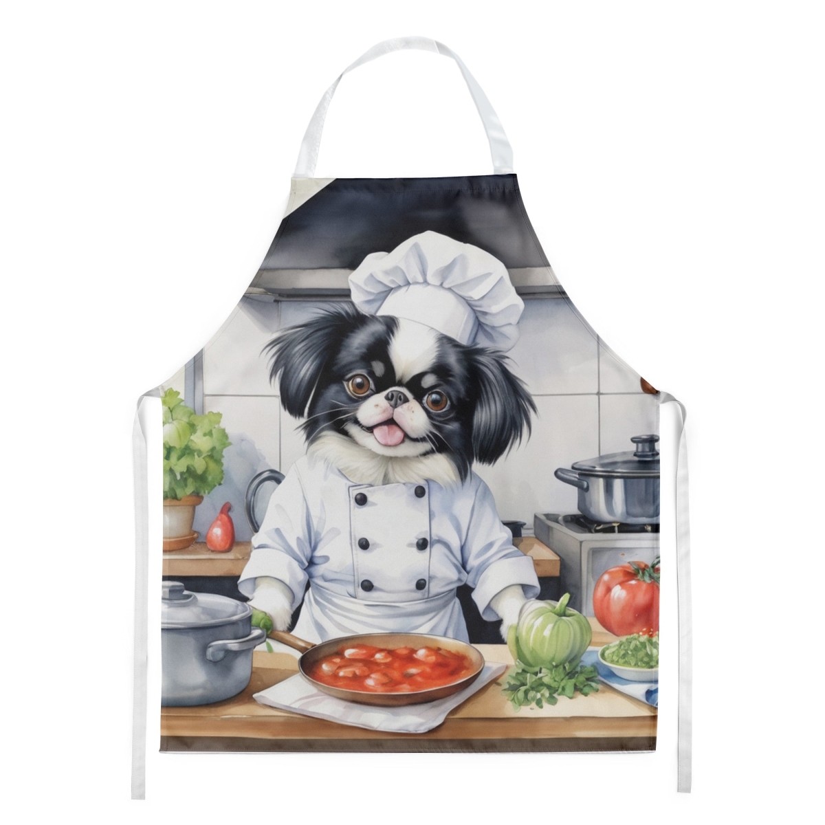 Picture of Carolines Treasures DAC6271APRON 30 x 27 in. Japanese Chin The Chef Apron