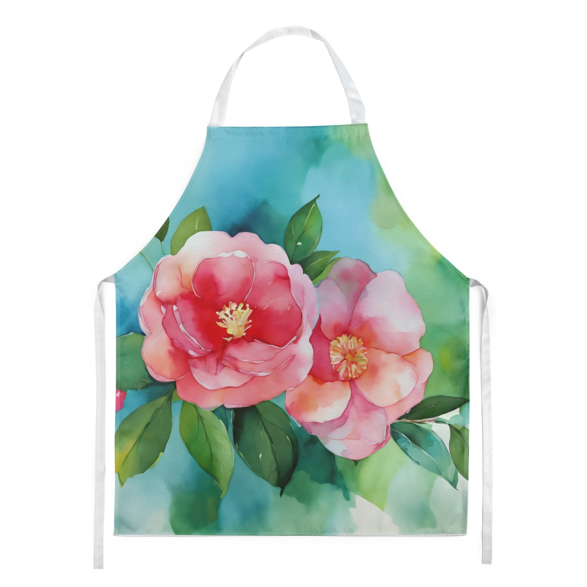 Picture of Carolines Treasures DAC1621APRON 30 x 27 in. Alabama Camellia in Watercolor Apron