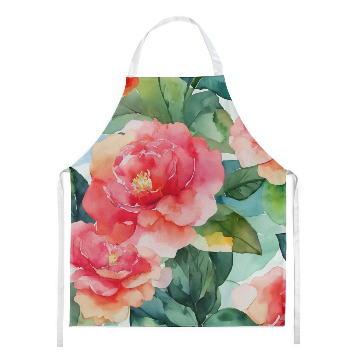 Picture of Carolines Treasures DAC1622APRON 30 x 27 in. Alabama Camellia in Watercolor Apron
