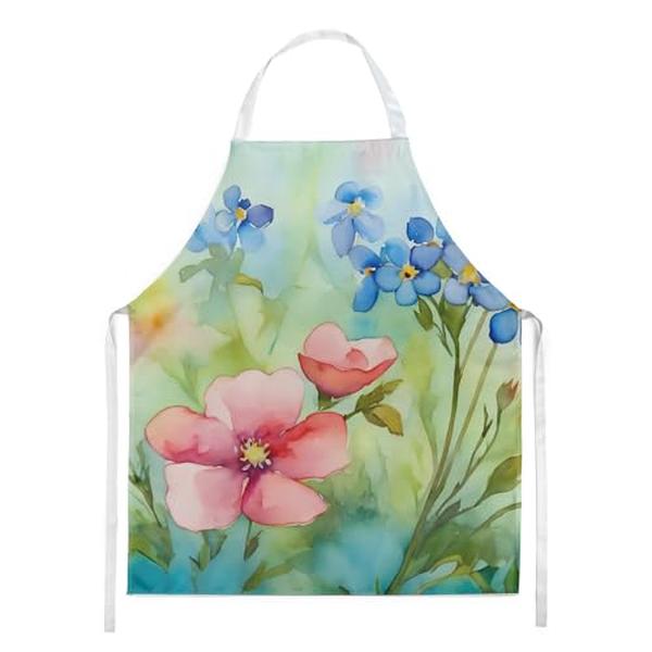 Picture of Carolines Treasures DAC1623APRON 30 x 27 in. Alaska Forget-Me-Nots in Watercolor Apron