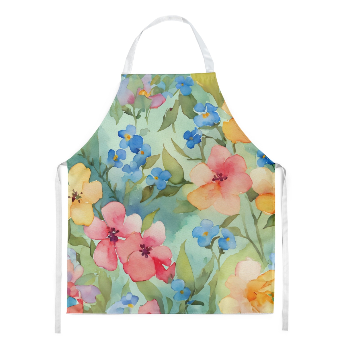 Picture of Carolines Treasures DAC1624APRON 30 x 27 in. Alaska Forget-Me-Nots in Watercolor Apron