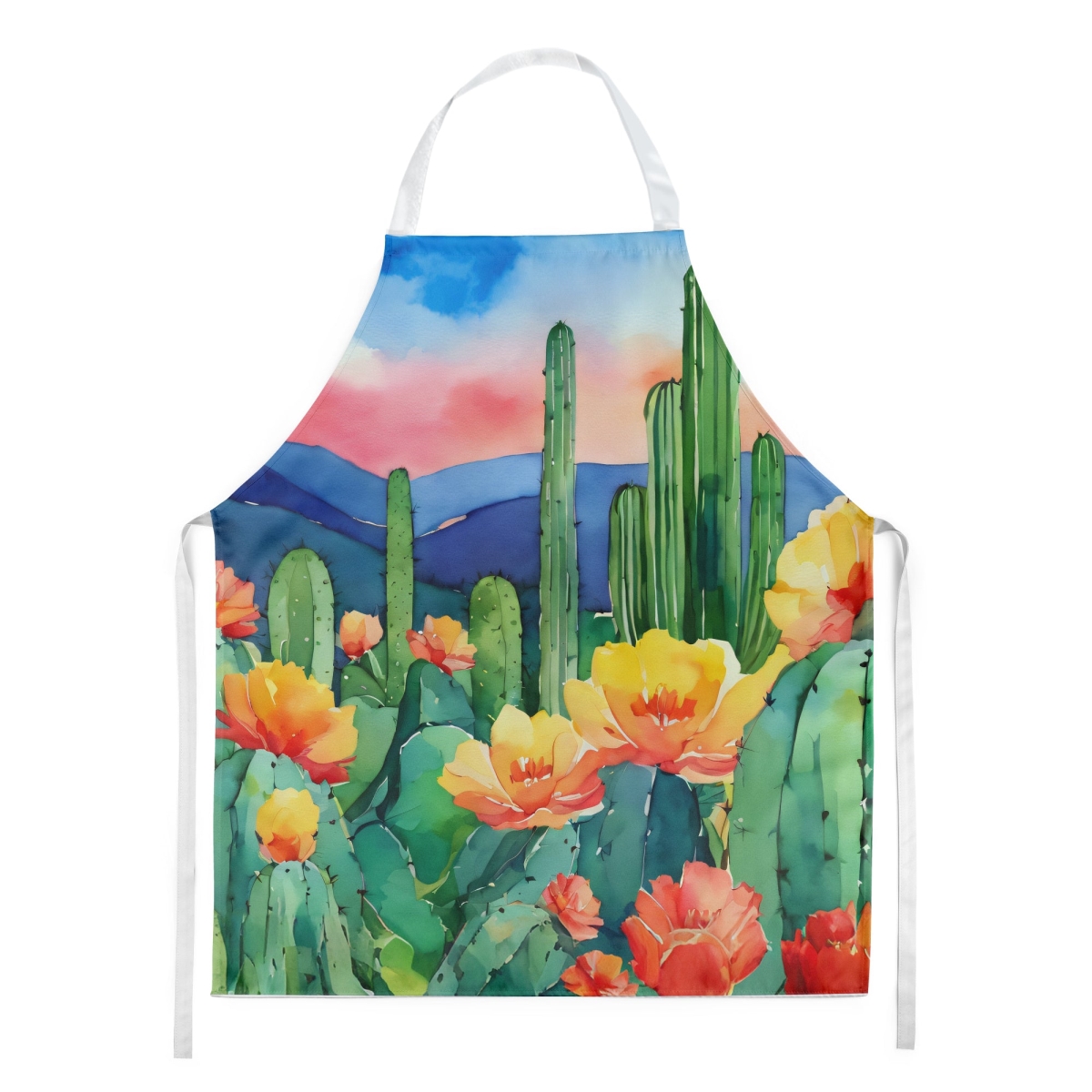 Picture of Carolines Treasures DAC1626APRON 30 x 27 in. Arizona Saguaro Cactus Blossom in Watercolor Apron