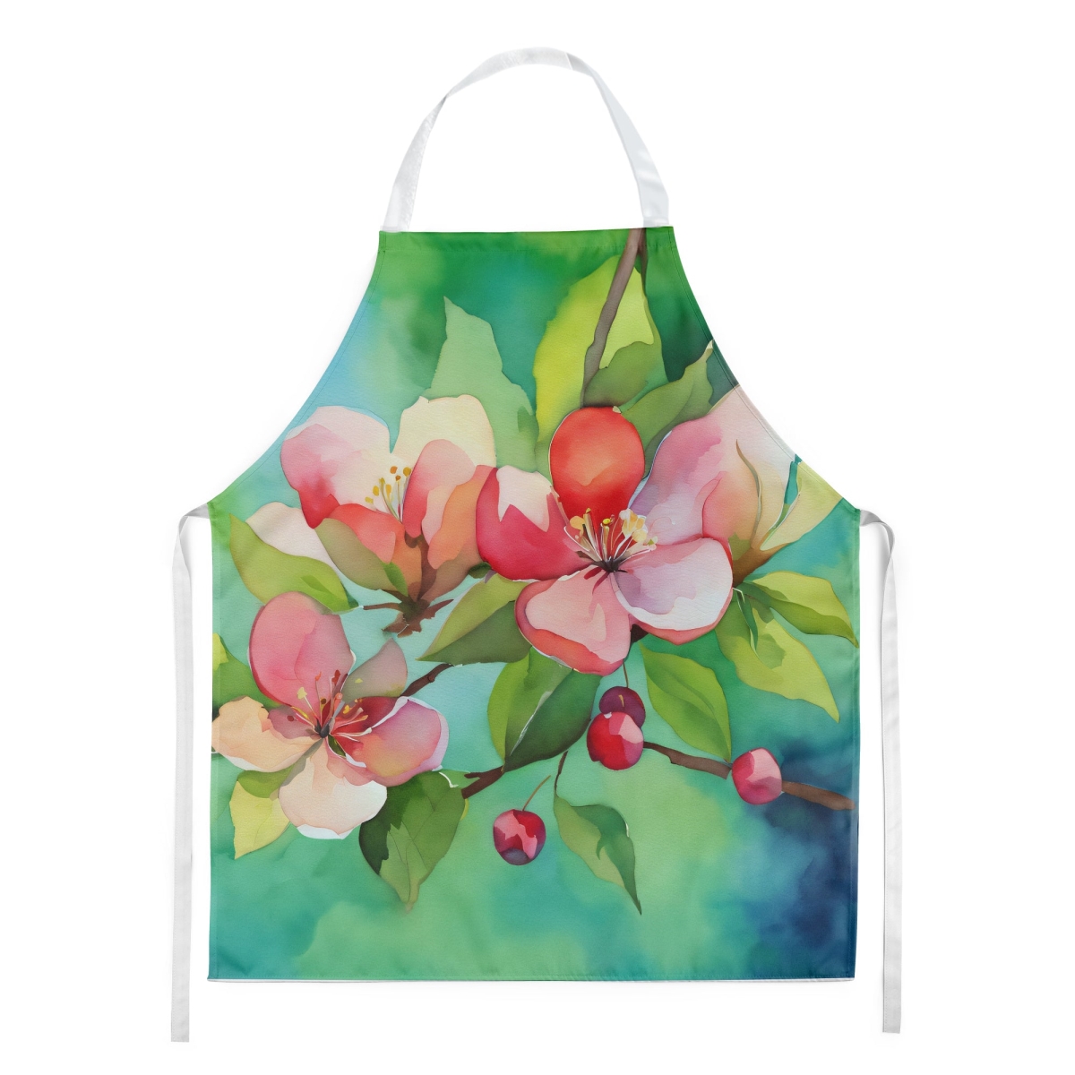Picture of Carolines Treasures DAC1627APRON 30 x 27 in. Arkansas Apple Blossom in Watercolor Apron