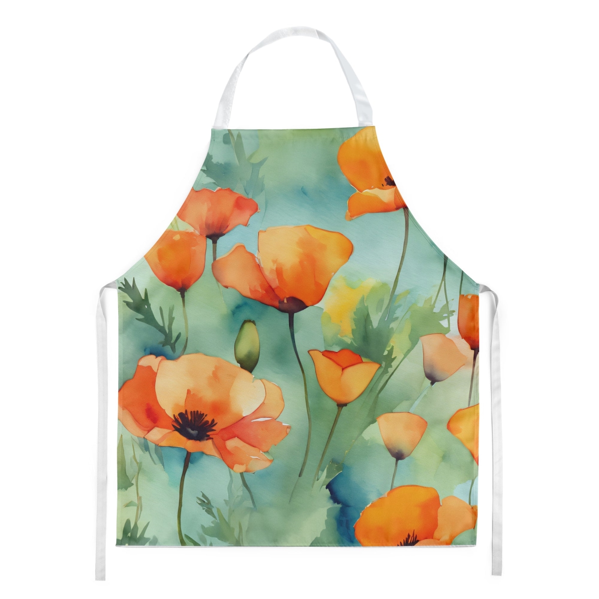 Picture of Carolines Treasures DAC1629APRON 30 x 27 in. California California Poppies in Watercolor Apron