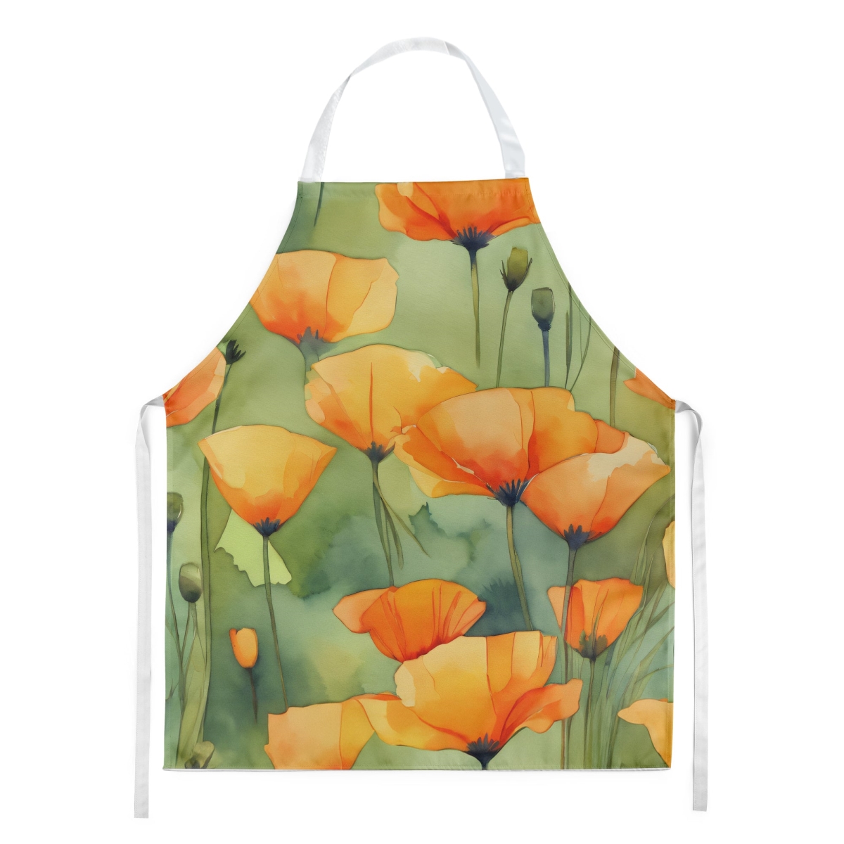 Picture of Carolines Treasures DAC1630APRON 30 x 27 in. California California Poppies in Watercolor Apron