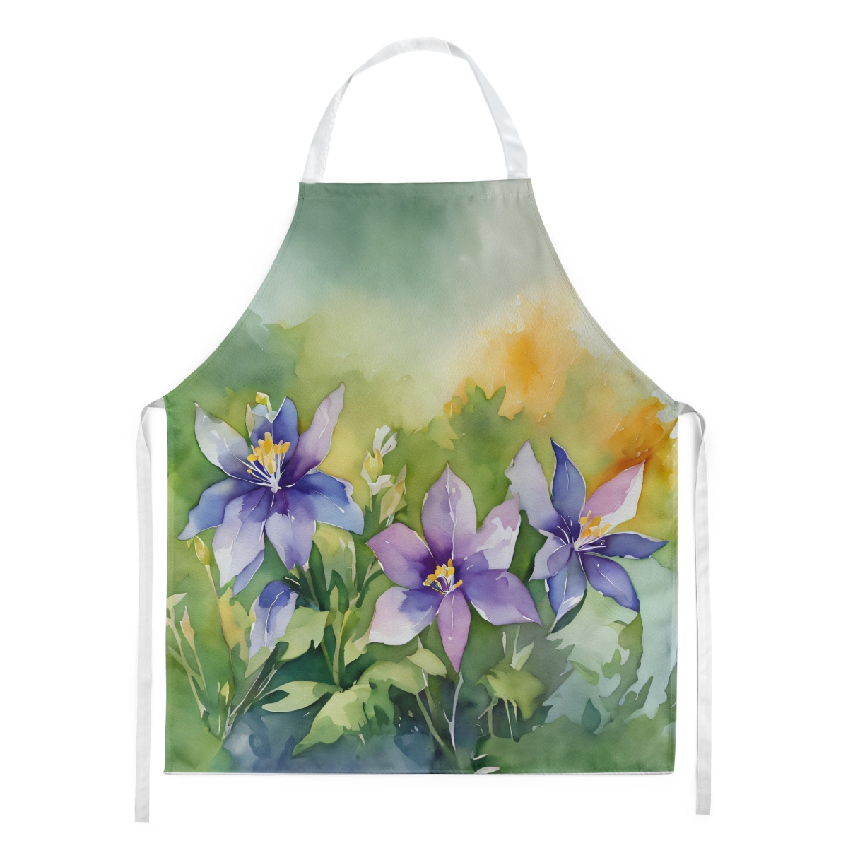 Picture of Carolines Treasures DAC1631APRON 30 x 27 in. Colorado Rocky Mountain Columbine in Watercolor Apron