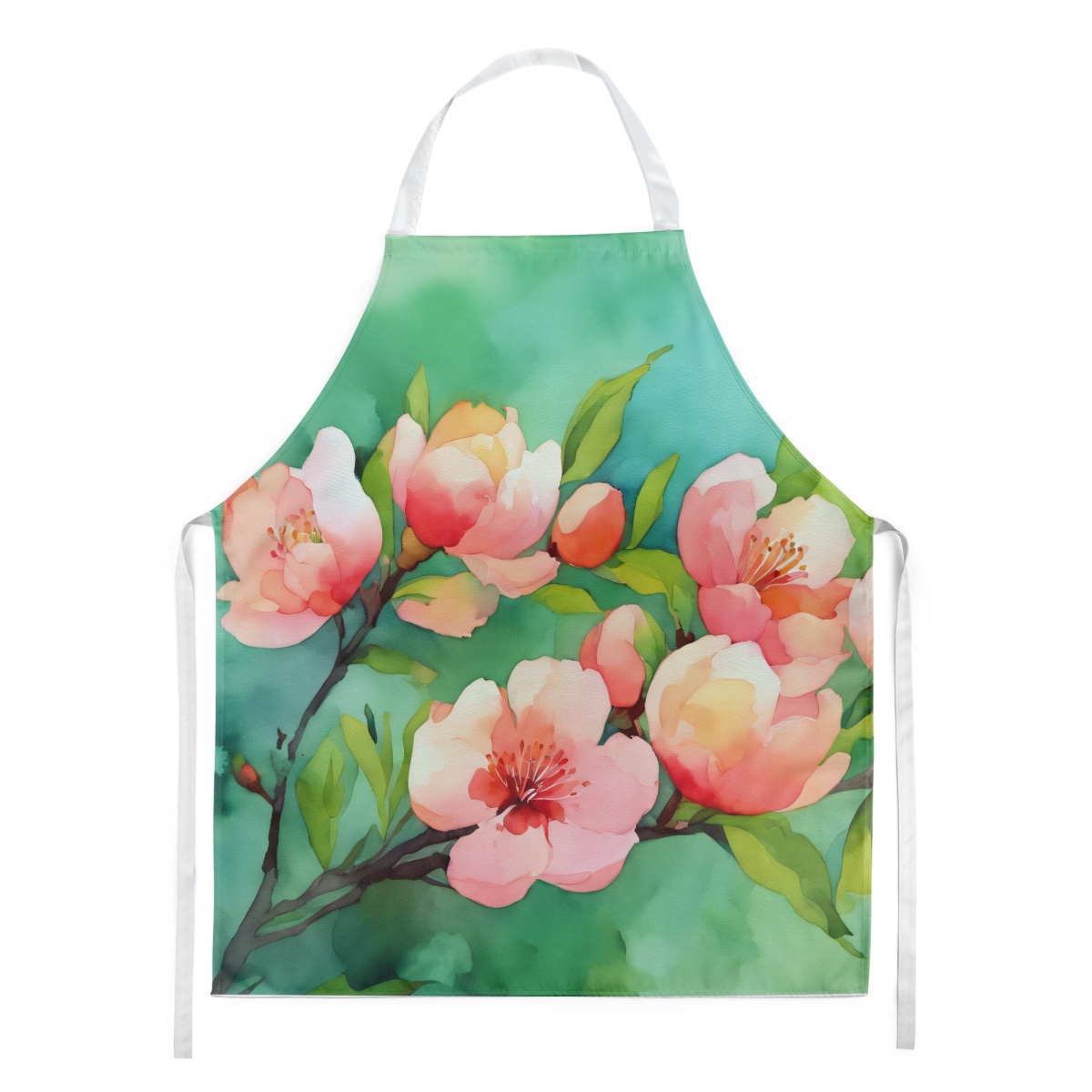 Picture of Carolines Treasures DAC1635APRON 30 x 27 in. Delaware Peach Blossom in Watercolor Apron