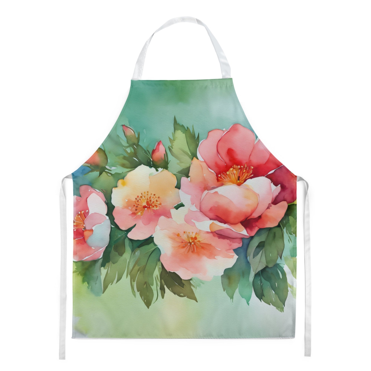 Picture of Carolines Treasures DAC1639APRON 30 x 27 in. Georgia Cherokee Rose in Watercolor Apron