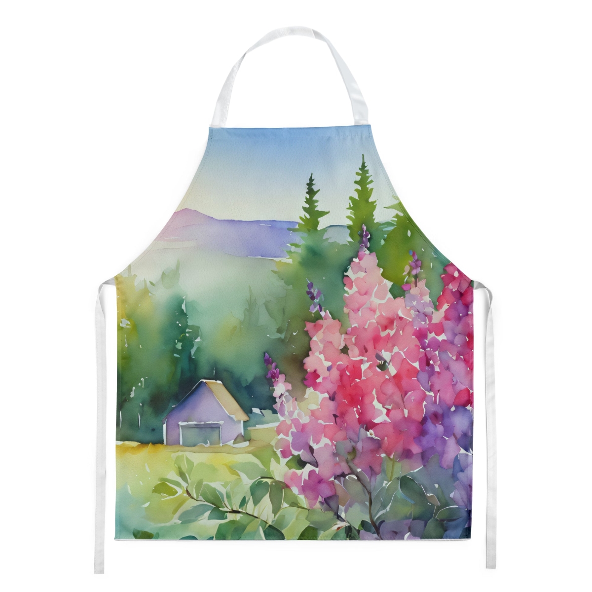 Picture of Carolines Treasures DAC1646APRON 30 x 27 in. Idaho Syringa in Watercolor Apron