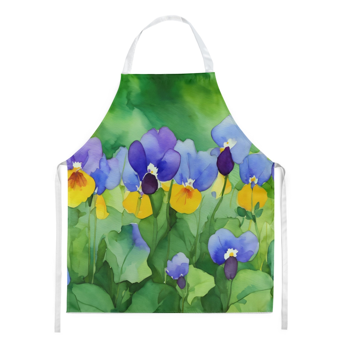 Picture of Carolines Treasures DAC1647APRON 30 x 27 in. Illinois Violet in Watercolor Apron