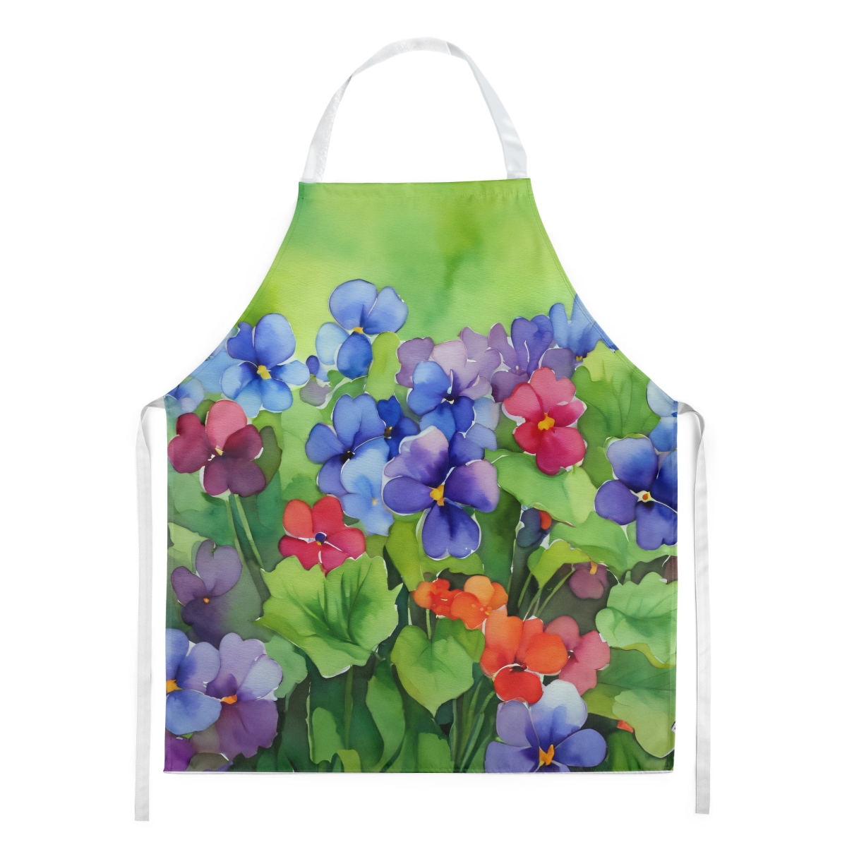 Picture of Carolines Treasures DAC1648APRON 30 x 27 in. Illinois Violet in Watercolor Apron