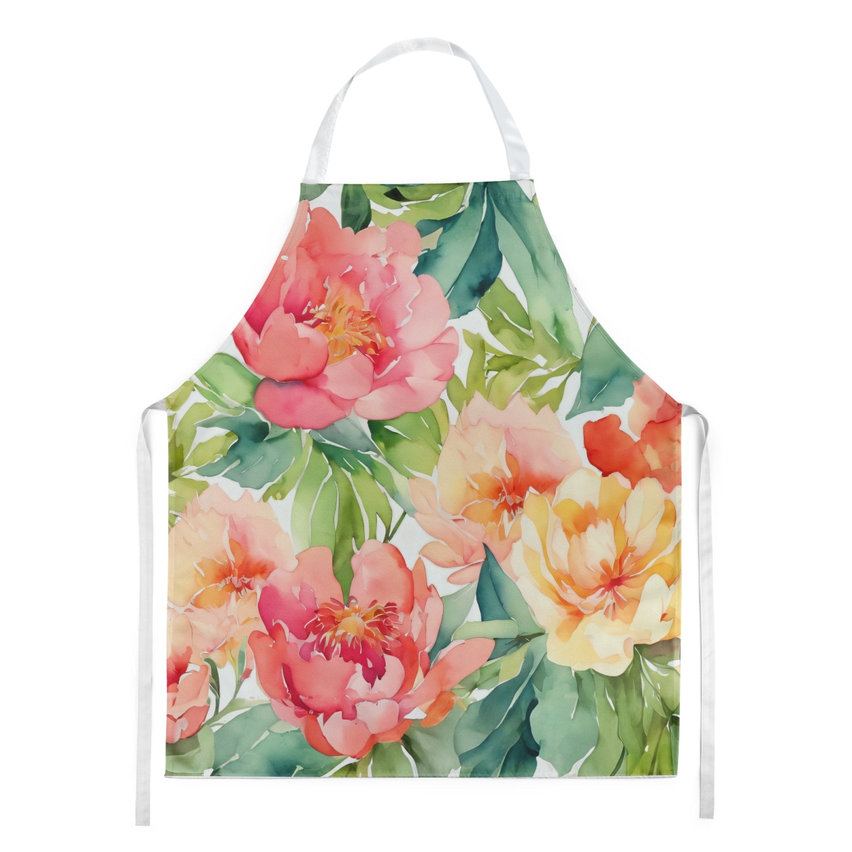 Picture of Carolines Treasures DAC1649APRON 30 x 27 in. Indiana Peonies in Watercolor Apron