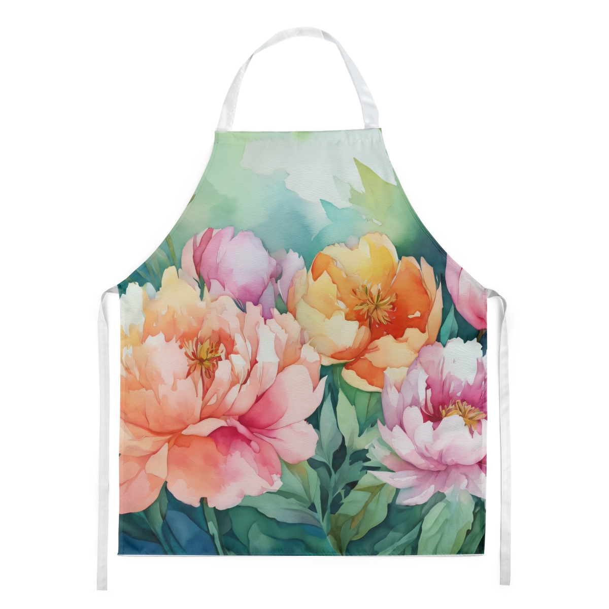 Picture of Carolines Treasures DAC1650APRON 30 x 27 in. Indiana Peonies in Watercolor Apron