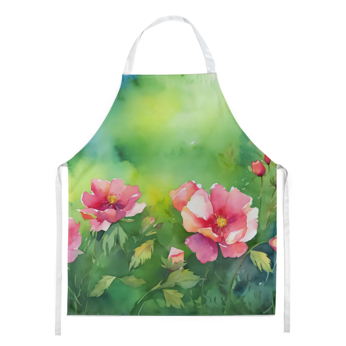 Picture of Carolines Treasures DAC1651APRON 30 x 27 in. Iowa Wild Prairie Roses in Watercolor Apron