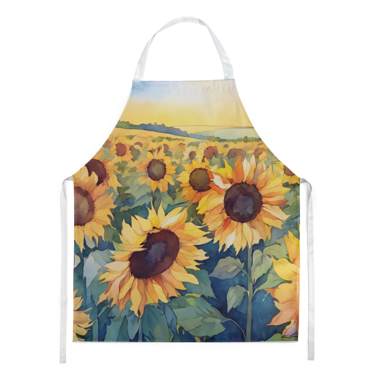 Picture of Carolines Treasures DAC1653APRON 30 x 27 in. Kansas Sunflowers in Watercolor Apron