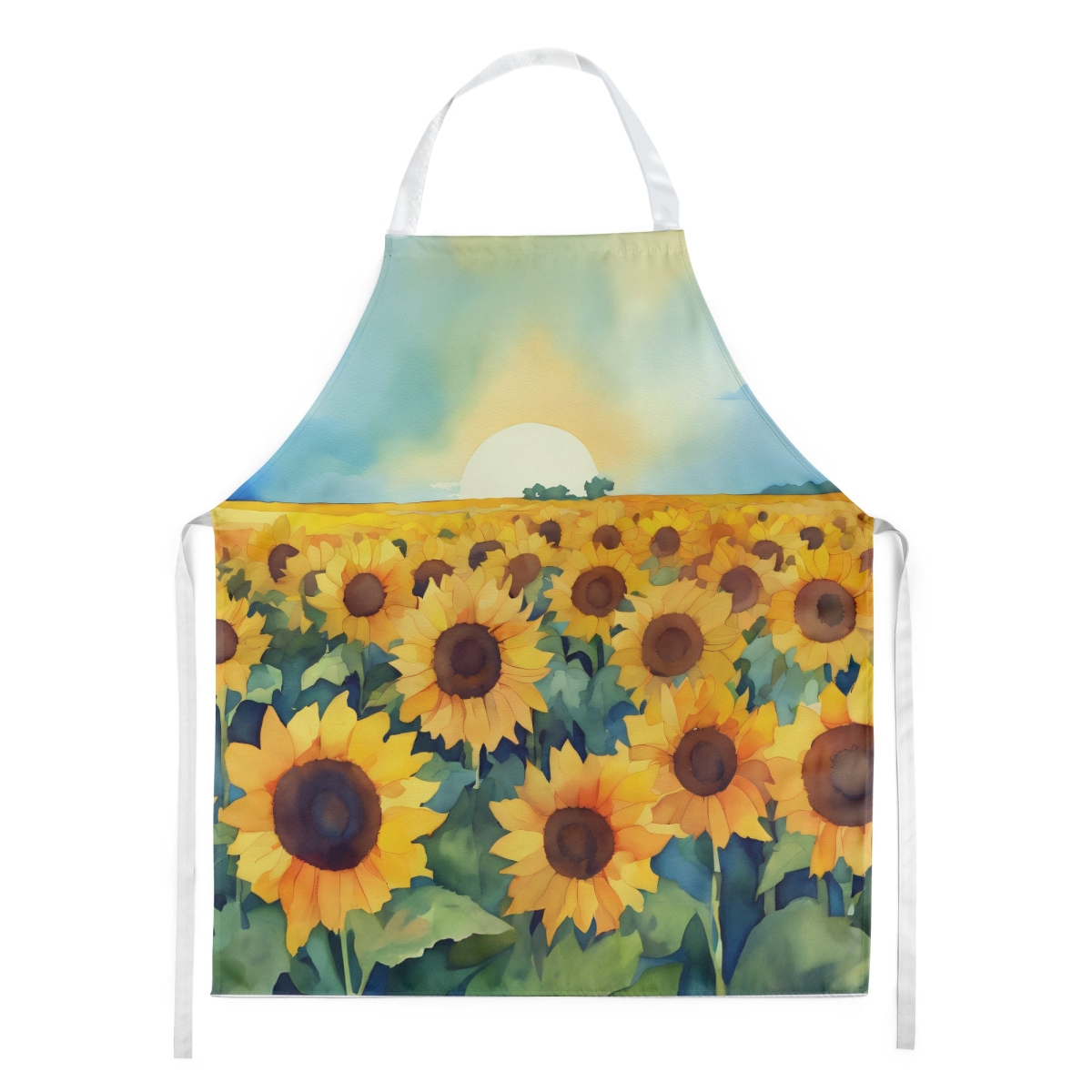 Picture of Carolines Treasures DAC1655APRON 30 x 27 in. Kansas Sunflowers in Watercolor Apron