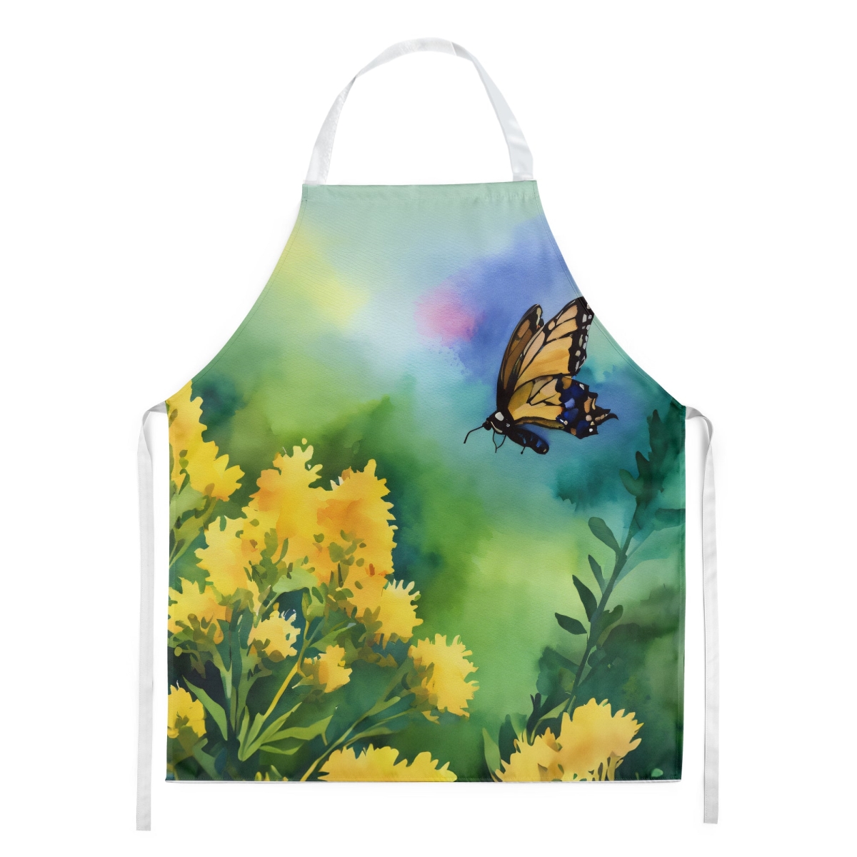 Picture of Carolines Treasures DAC1659APRON 30 x 27 in. Kentucky Goldenrod in Watercolor Apron