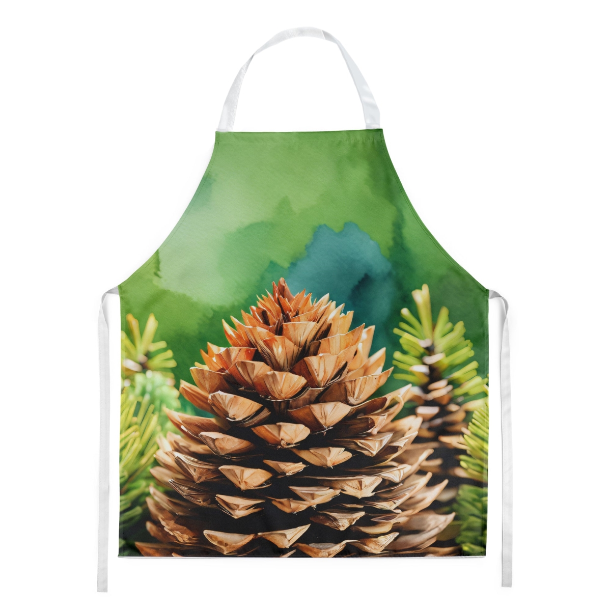 Picture of Carolines Treasures DAC1664APRON 30 x 27 in. Maine White Pine Cone & Tassels in Watercolor Apron