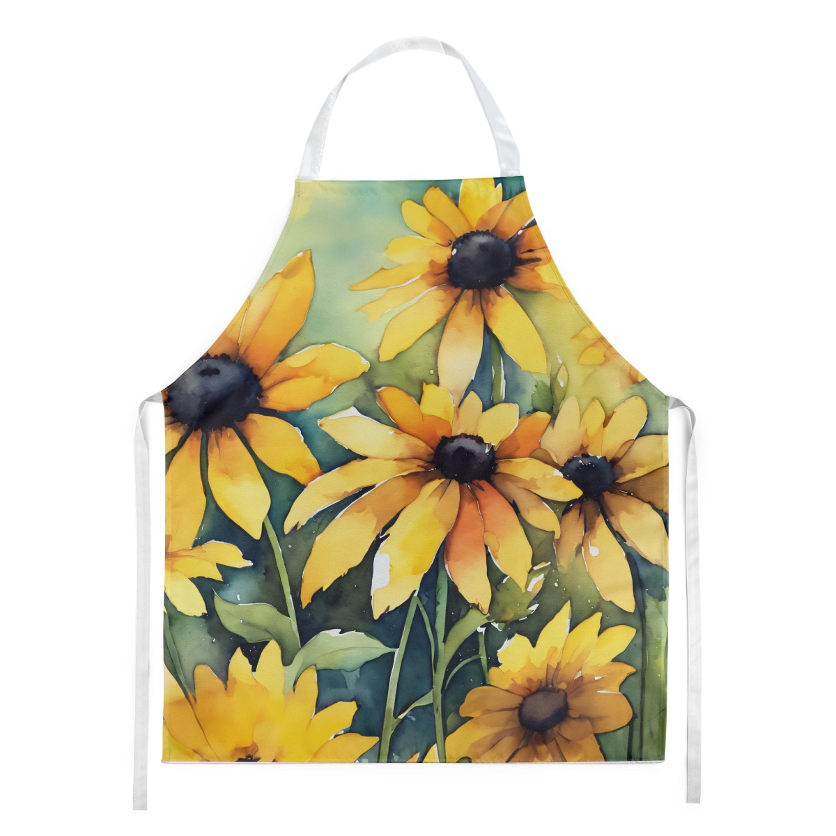 Picture of Carolines Treasures DAC1666APRON 30 x 27 in. Maryland Black-Eyed Susans in Watercolor Apron