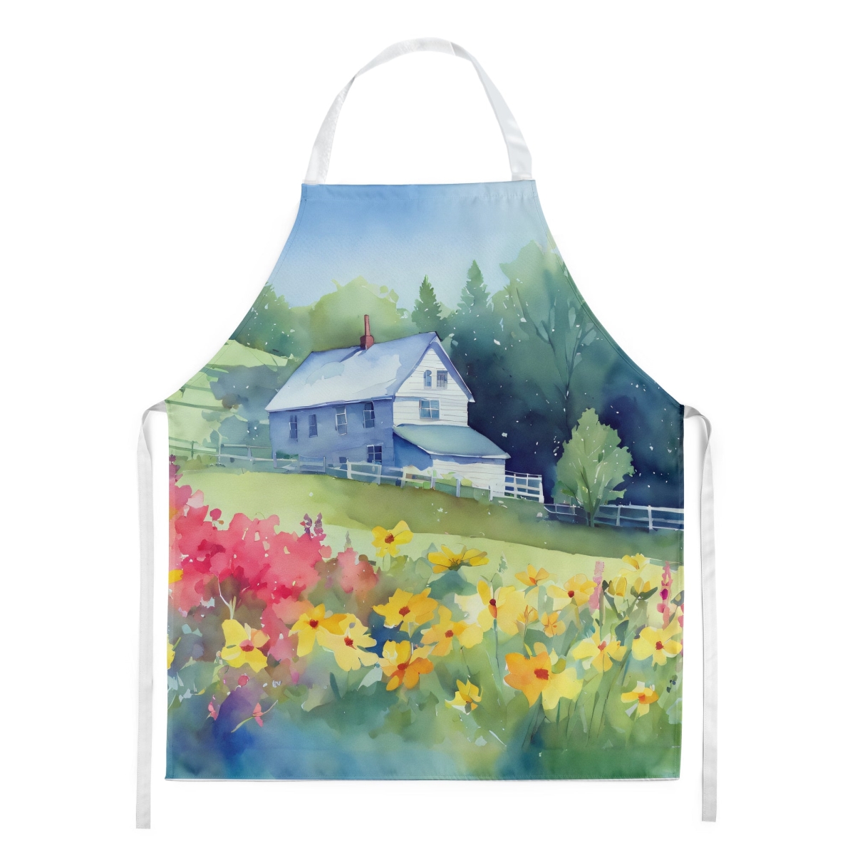 Picture of Carolines Treasures DAC1668APRON 30 x 27 in. Massachusetts Mayflowers in Watercolor Apron