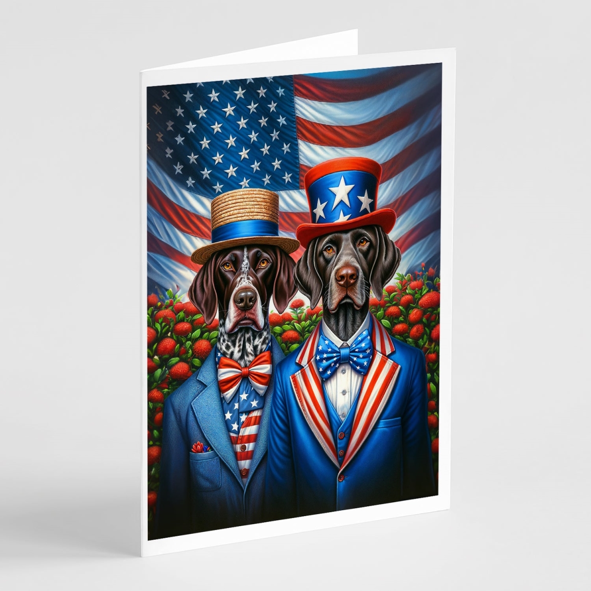 DAC4240GCA7P 5 x 7 in. All American German Shorthaired Pointer Greeting Cards - Pack of 8