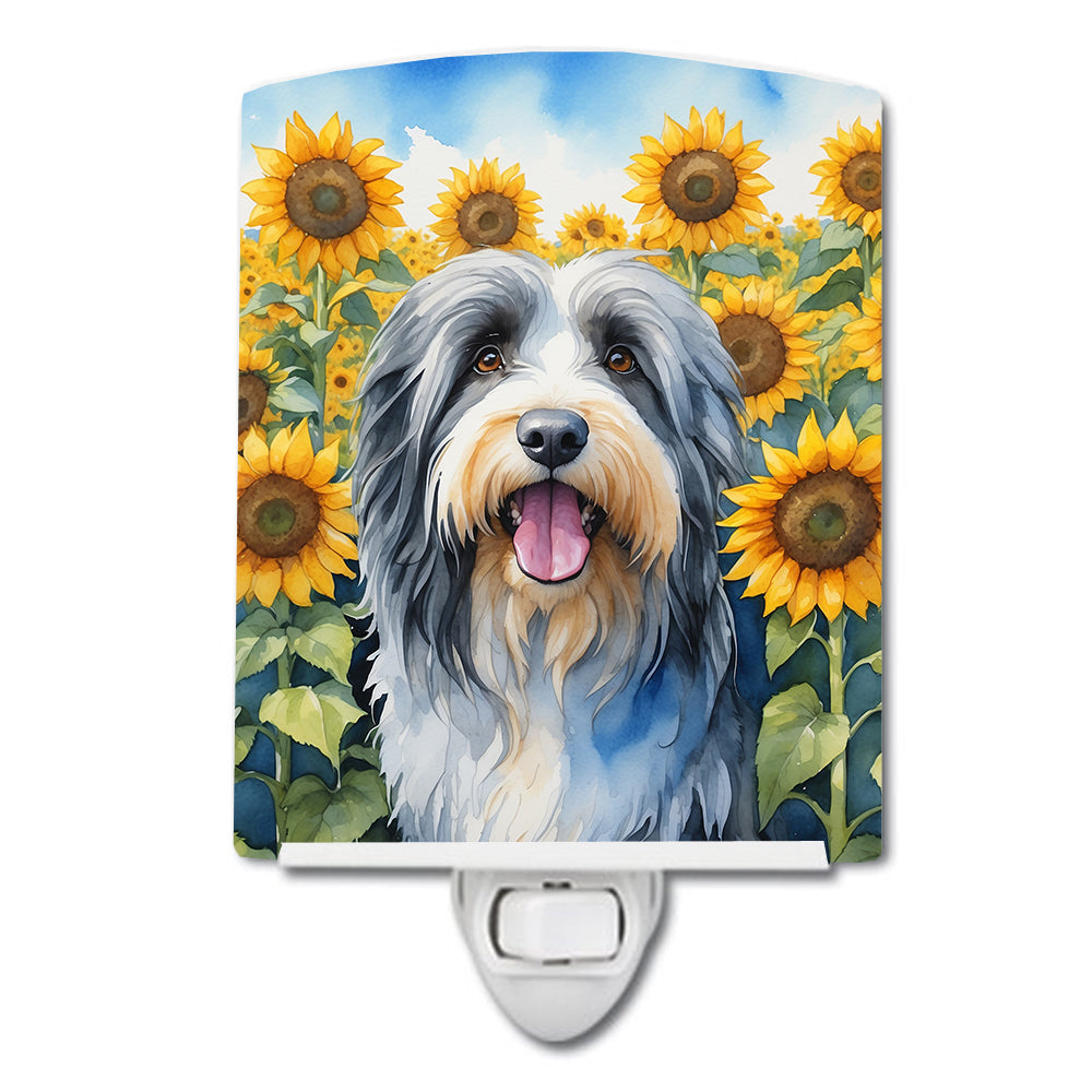 DAC6020CNL 6 x 4 in. Bearded Collie in Sunflowers Ceramic Night Light