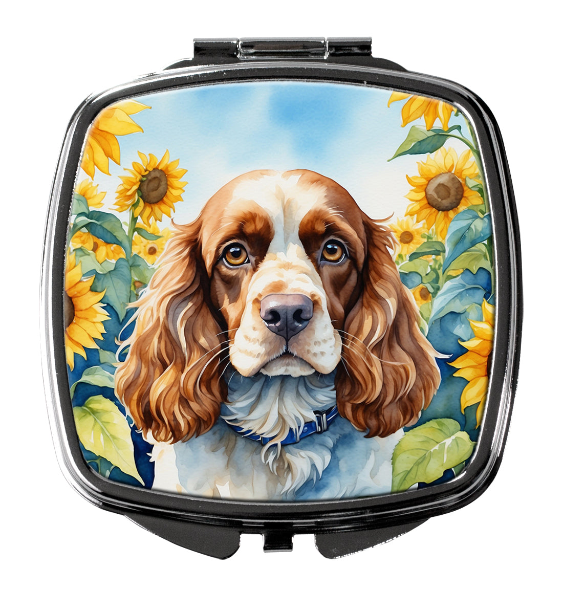 3 x 2.75 in. Cocker Spaniel in Sunflowers Compact Mirror