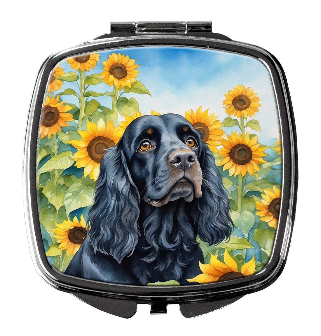 DAC6060SCM 3 x 2.75 in. Cocker Spaniel in Sunflowers Compact Mirror