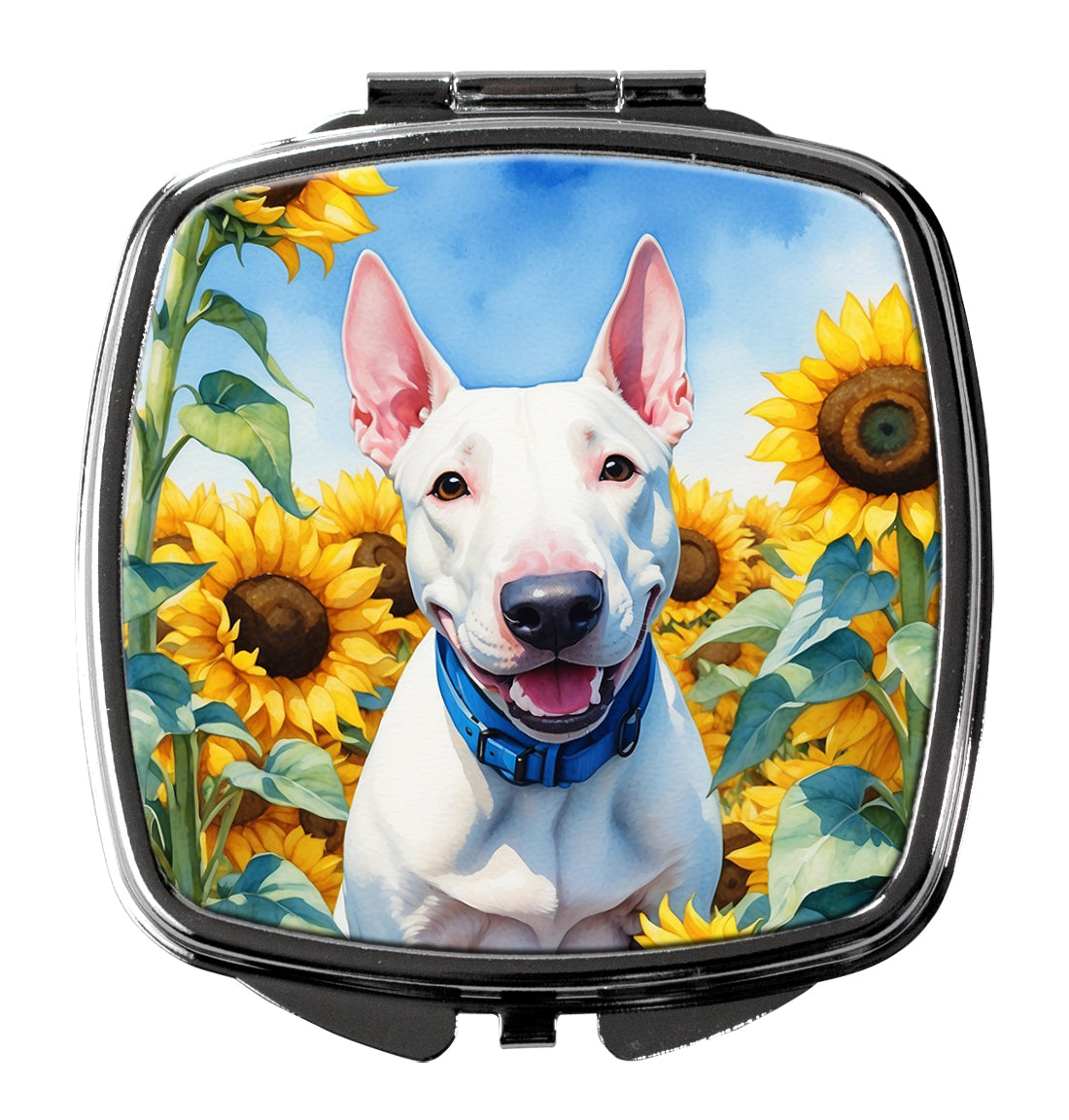3 x 2.75 in. English Bull Terrier in Sunflowers Compact Mirror