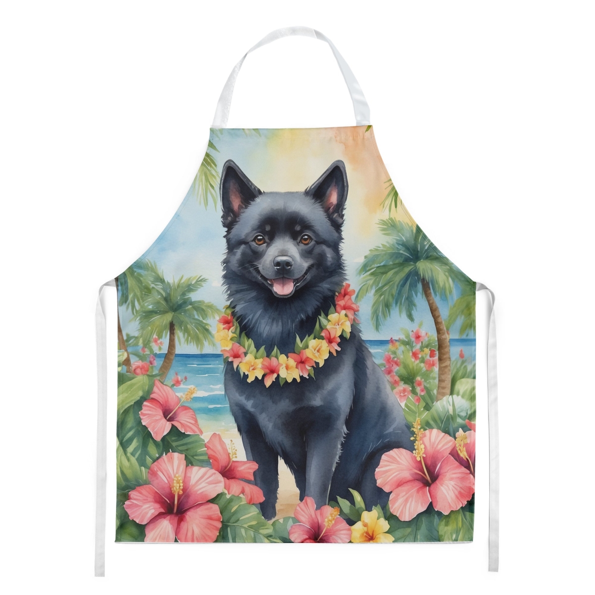 Picture of Carolines Treasures DAC6513APRON 30 x 27 in. Schipperke Luau Apron