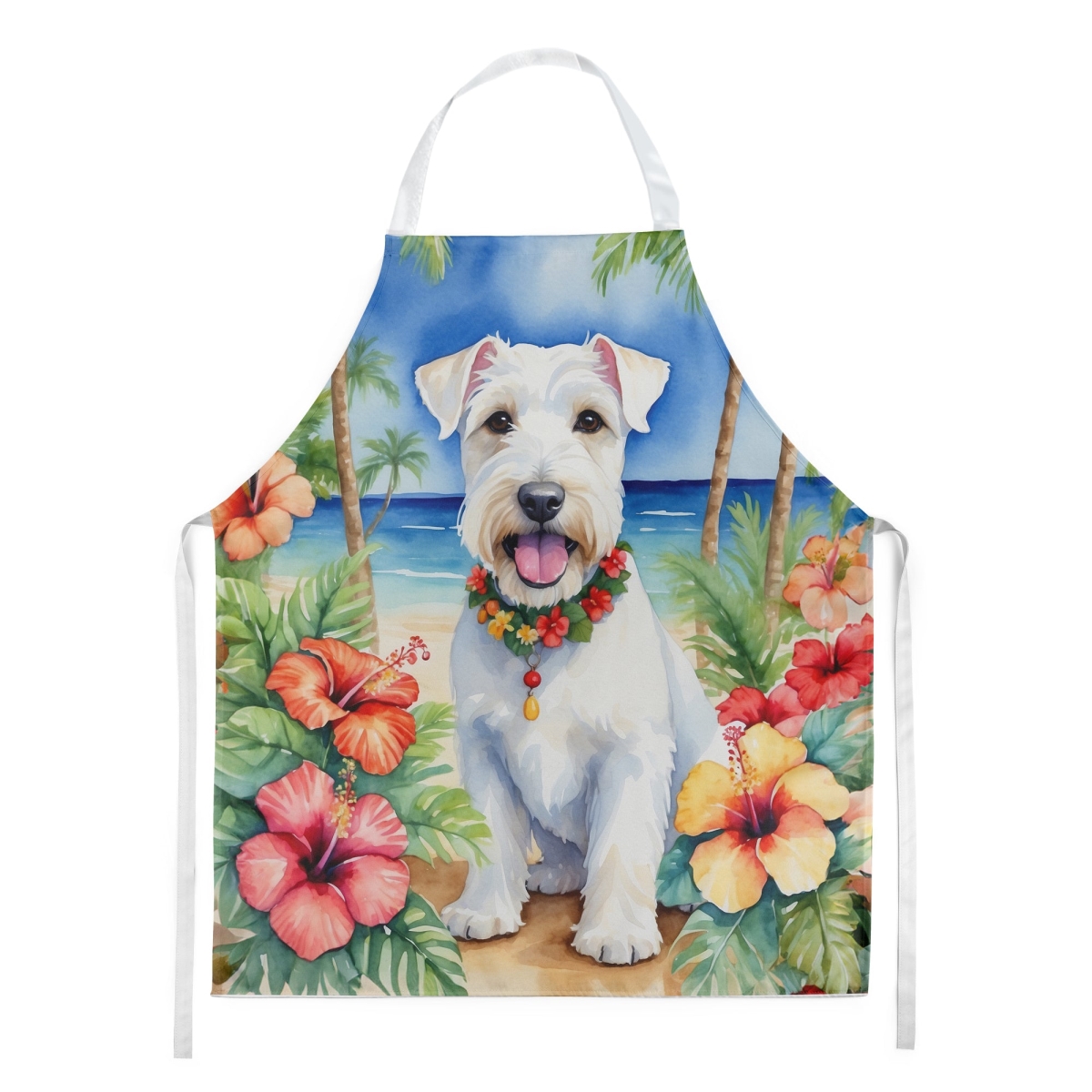 Picture of Carolines Treasures DAC6517APRON 30 x 27 in. Sealyham Terrier Luau Apron