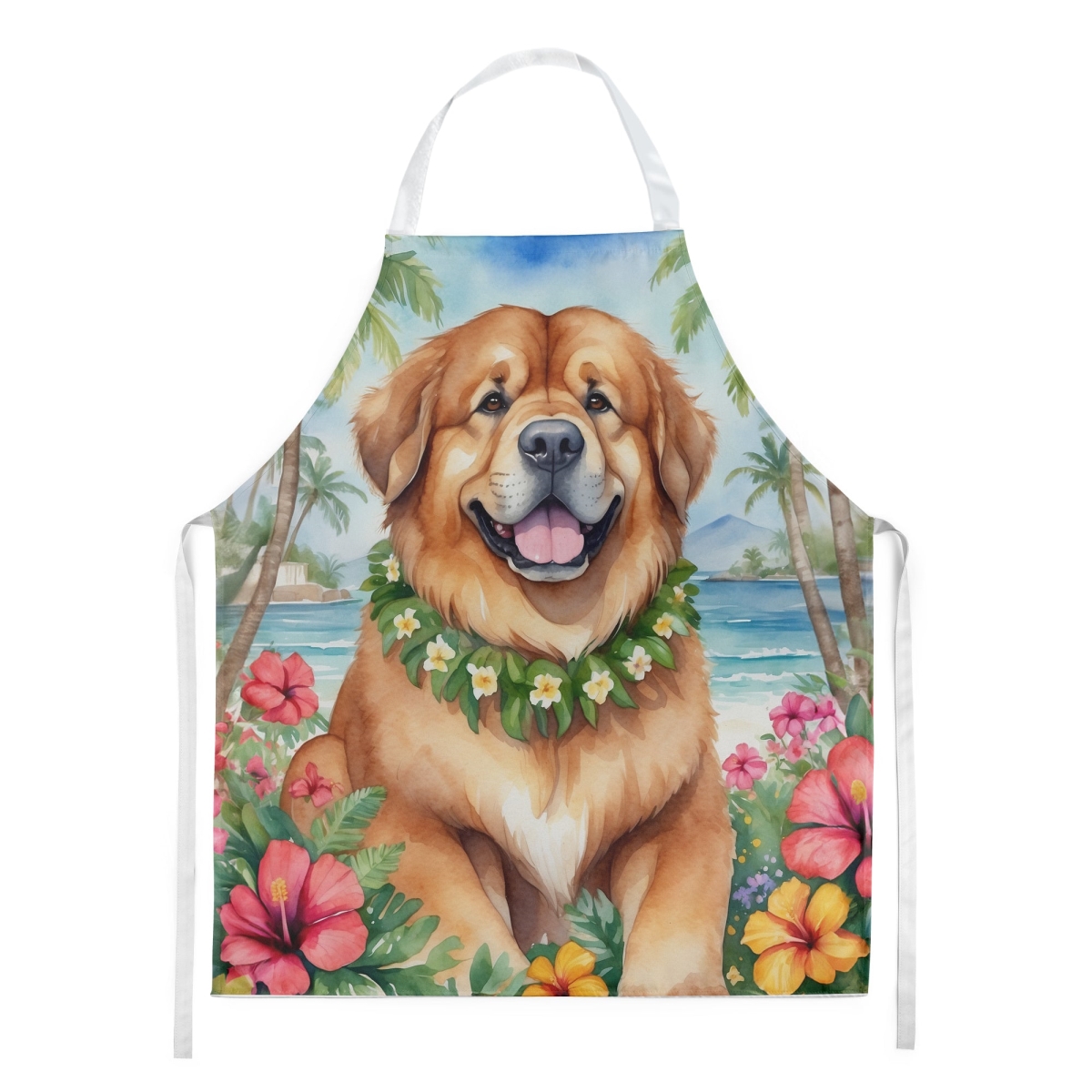 30 x 27 in. Tibetan Mastiff Luau Apron