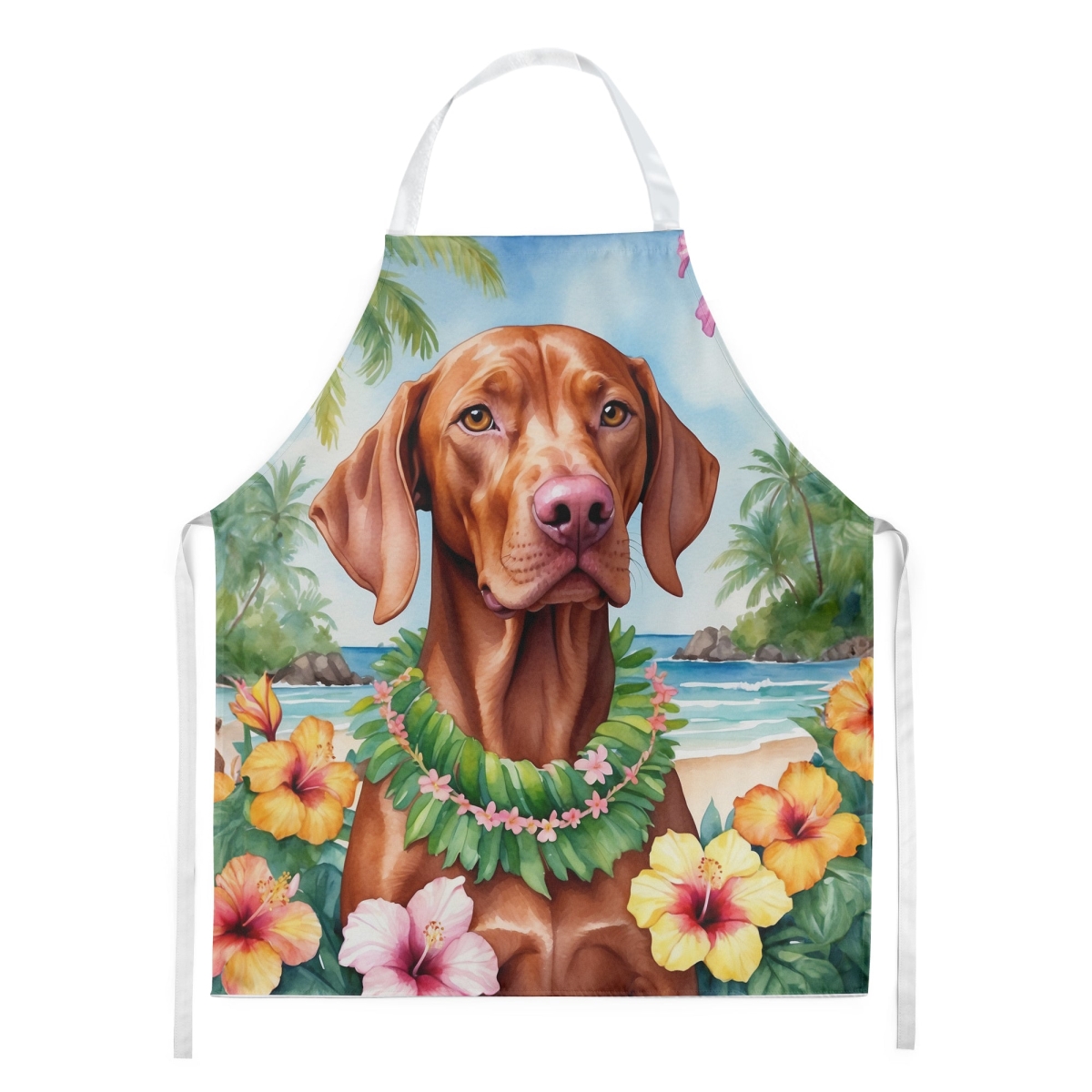 DAC6530APRON 30 x 27 in. Vizsla Luau Apron