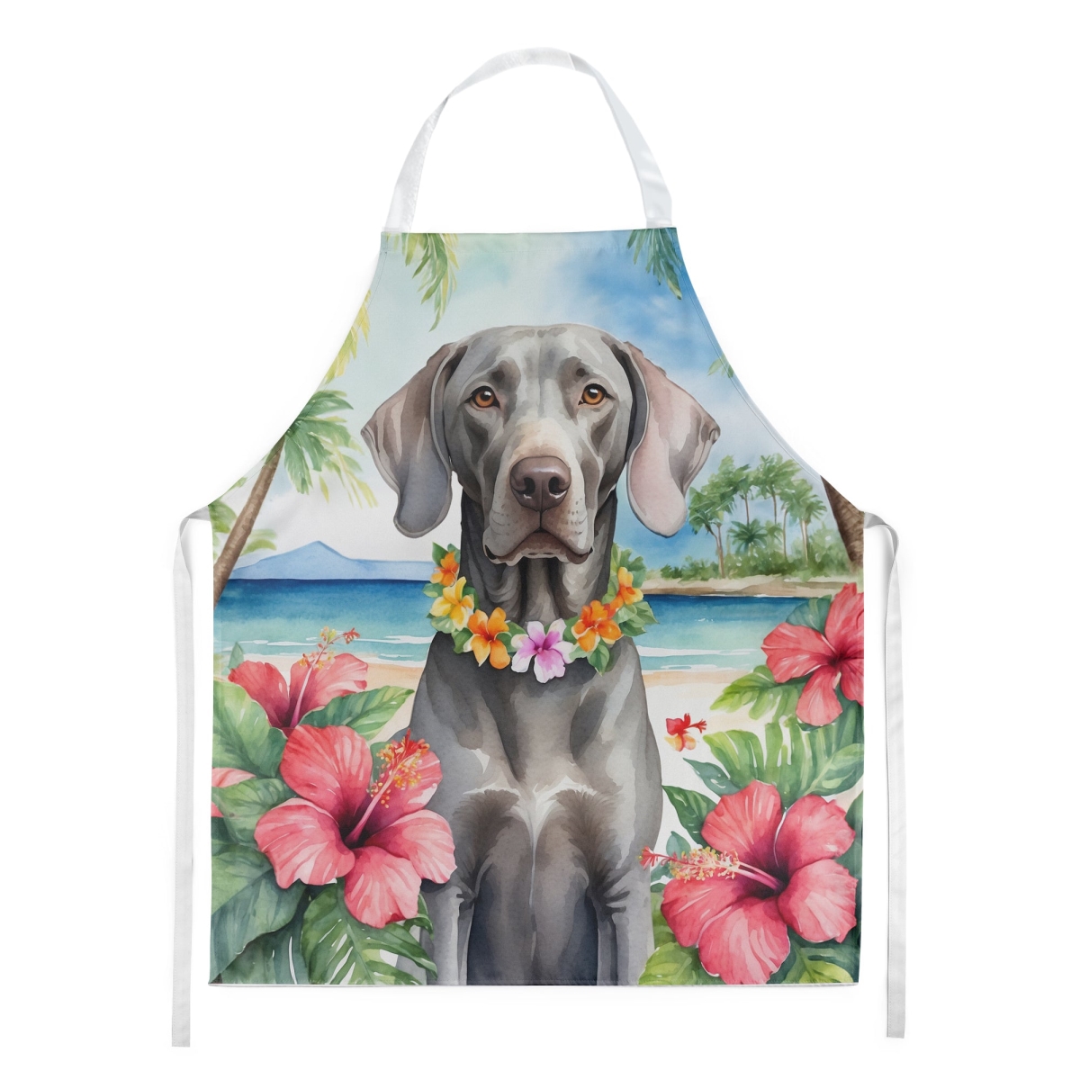 DAC6531APRON 30 x 27 in. Weimaraner Luau Apron