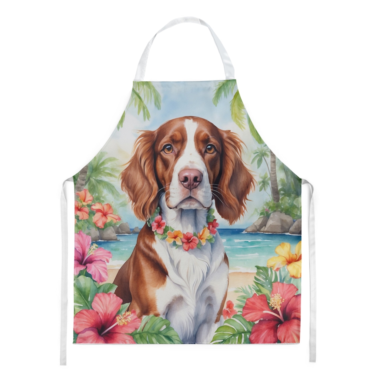 DAC6532APRON 30 x 27 in. Welsh Springer Spaniel Luau Apron