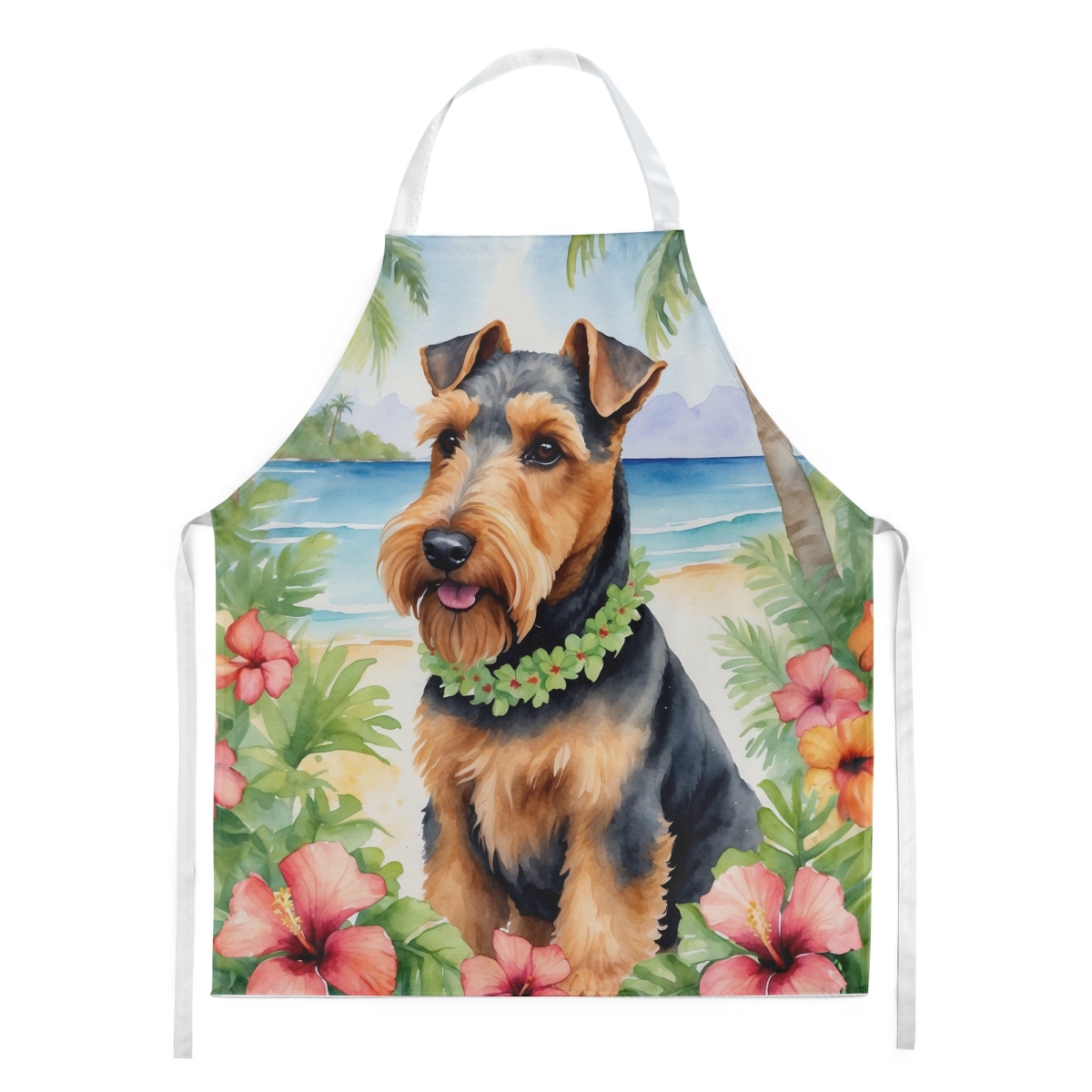30 x 27 in. Welsh Terrier Luau Apron