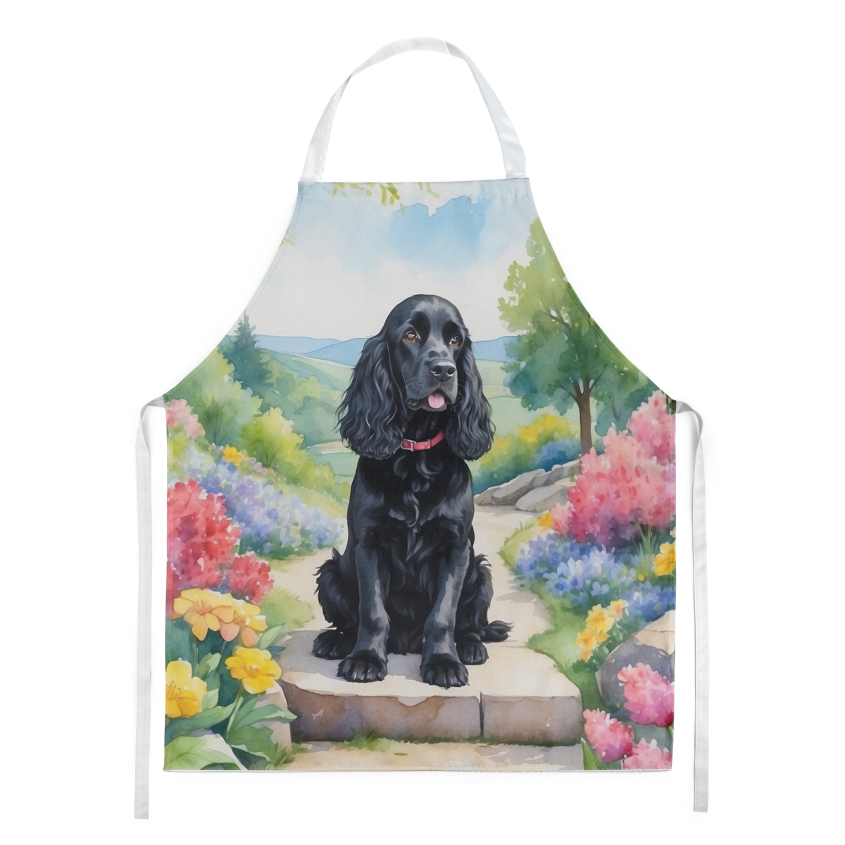 Picture of Carolines Treasures DAC6606APRON 30 x 27 in. Cocker Spaniel Spring Path Apron
