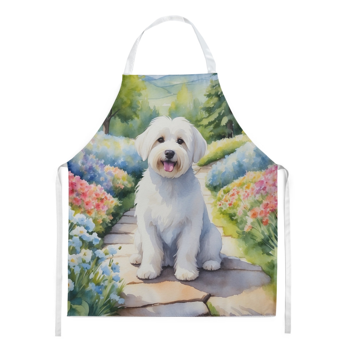 Picture of Carolines Treasures DAC6611APRON 30 x 27 in. Coton De Tulear Spring Path Apron