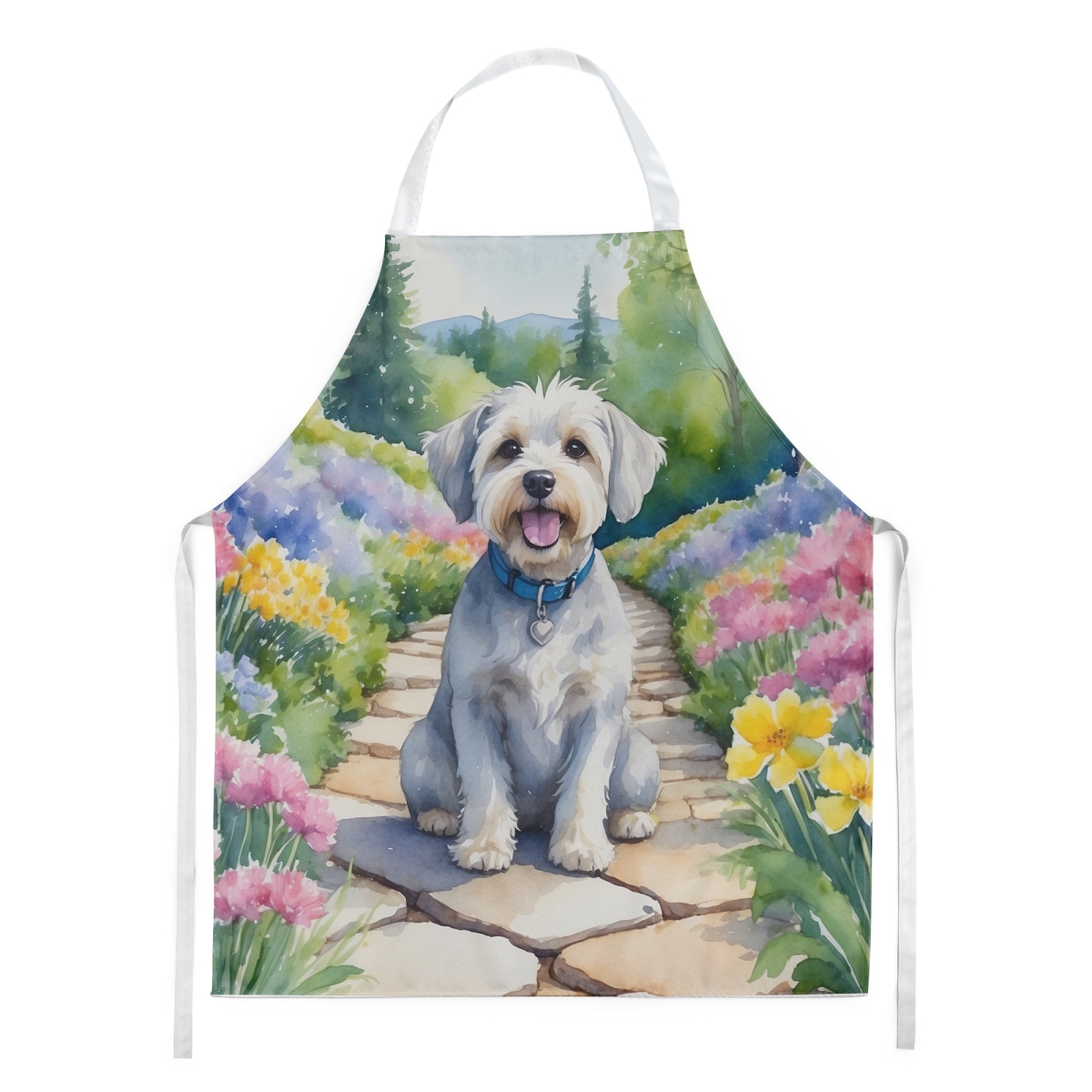 Picture of Carolines Treasures DAC6616APRON 30 x 27 in. Dandie Dinmont Terrier Spring Path Apron
