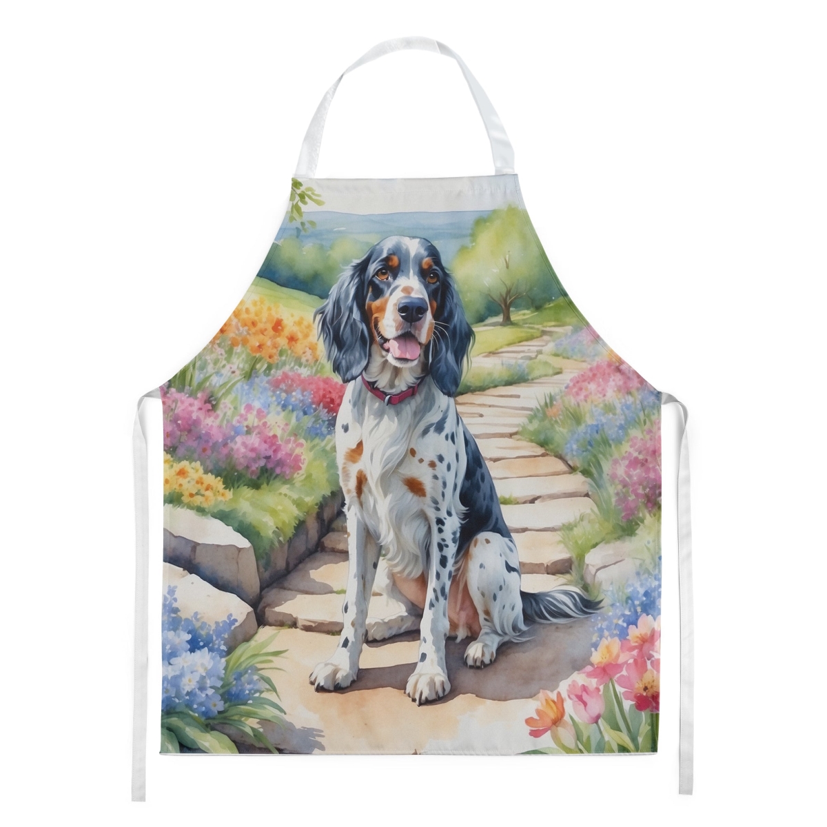 Picture of Carolines Treasures DAC6624APRON 30 x 27 in. English Setter Spring Path Apron