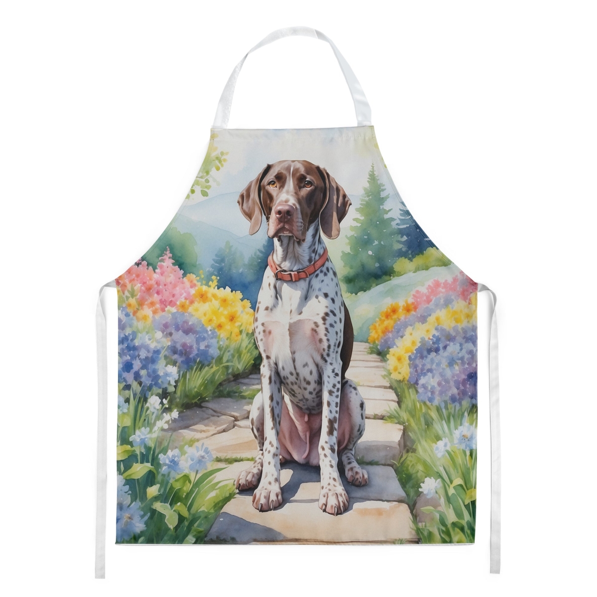 Picture of Carolines Treasures DAC6633APRON 30 x 27 in. German Shorthaired Pointer Spring Path Apron