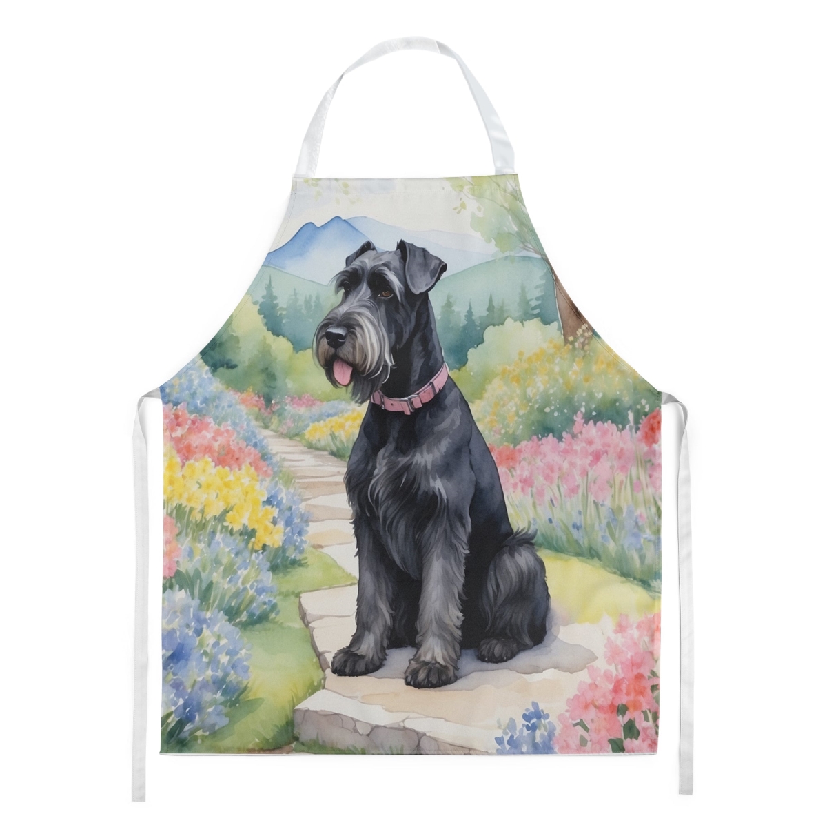 Picture of Carolines Treasures DAC6635APRON 30 x 27 in. Giant Schnauzer Spring Path Apron