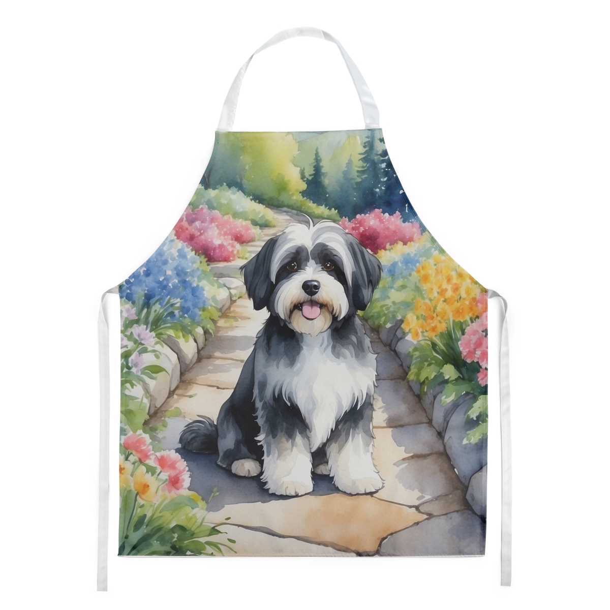 Picture of Carolines Treasures DAC6648APRON 30 x 27 in. Havanese Spring Path Apron