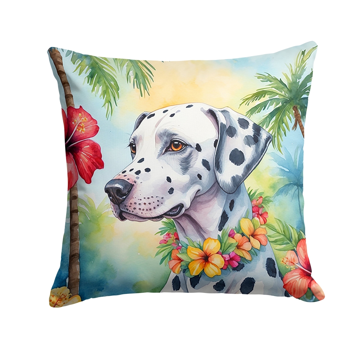18 x 18 in. Dalmatian Luau Throw Pillow