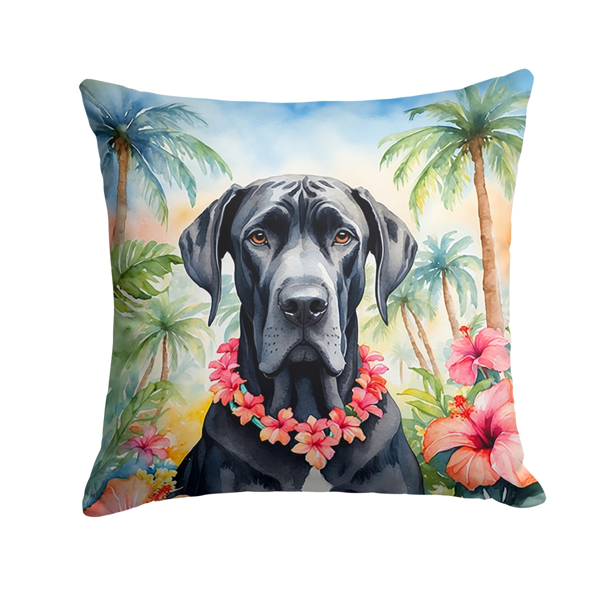 DAC6445PW1818 18 x 18 in. Great Dane Luau Throw Pillow